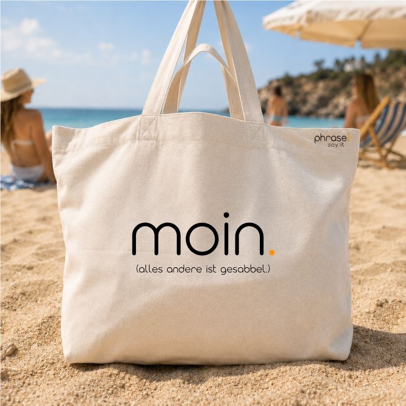Premium Shopper mit Spruch "moin. (alles andere ist gesabbel)